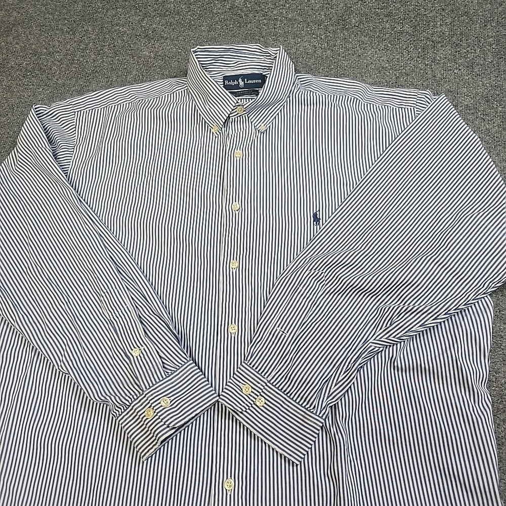 Ralph Lauren Yarmouth Dress Shirt Mens 17.5 (34/35) 100% Cotton Pinpoint Oxford